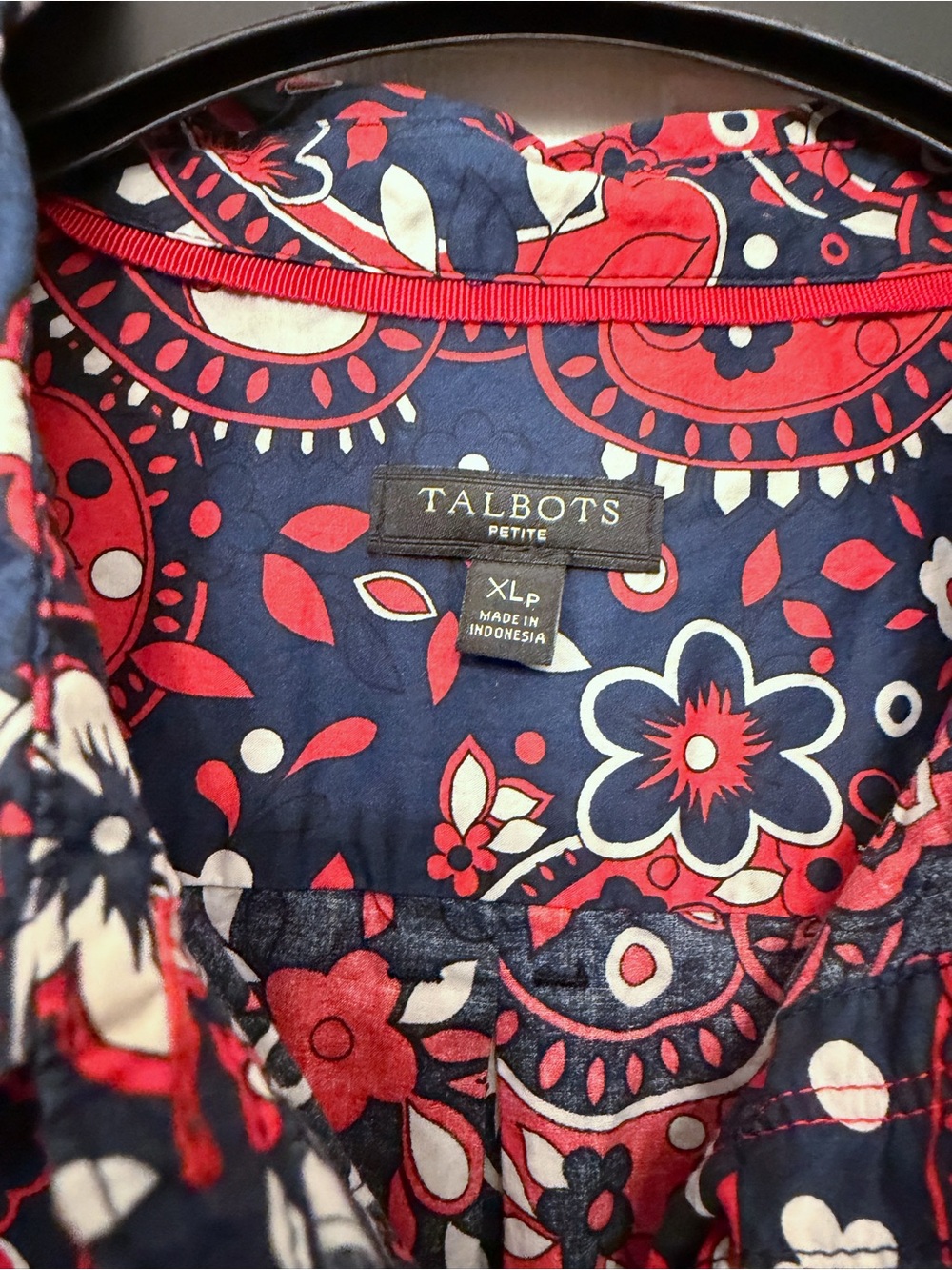 Talbots Classic Cotton Shirt in Picnic Paisley Button-Up Shirt - Picture 4 of 4
